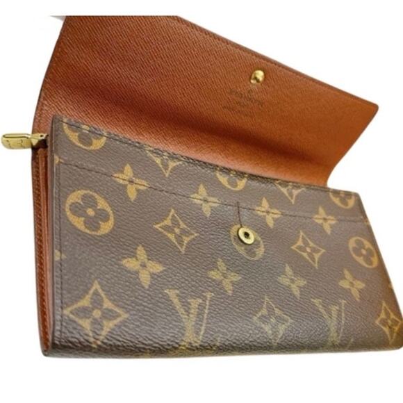 Louis Vuitton Monogram Portefeuille Sarah Long Wallet Brown Vintage - Picture 2 of 9